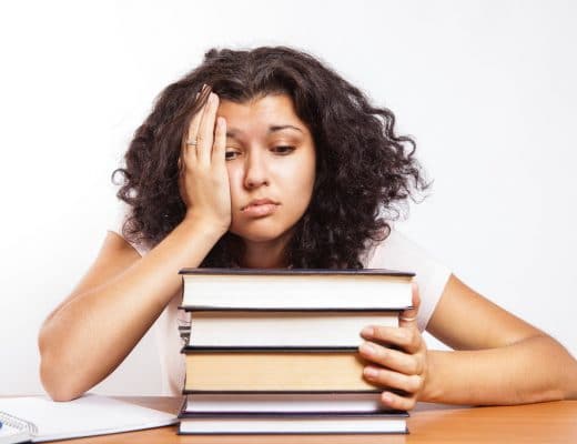 student overwhelmed with studying