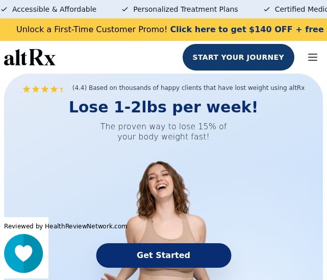 Altrx Weight Loss Review - Screenshot of website