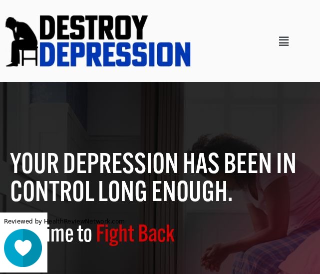 Destroy Depression Wellbeing Review - Screenshot of website