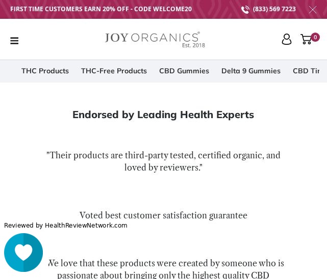 Joy Organics Cbd Review - Screenshot of website