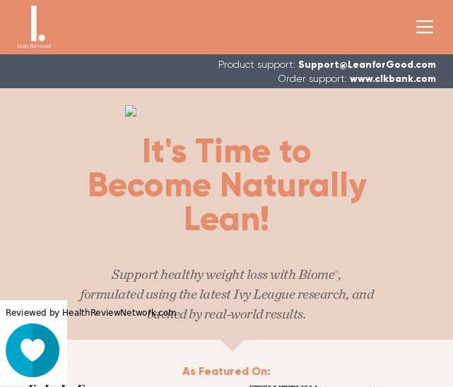 Leanbiome Weight Loss Review - Screenshot of website