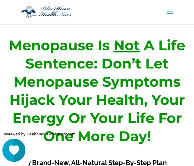 The Menopause Solution Blue Heron Review 2025 Natural Relief That Works Female Review - Screenshot of website