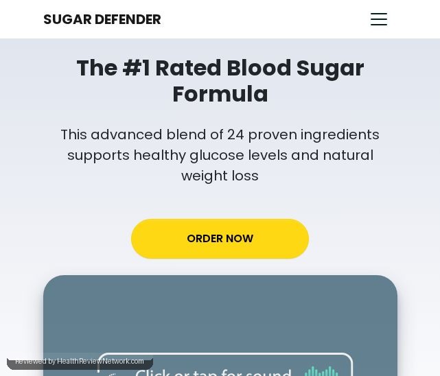 Sugar Defender Glucose Review - Screenshot of website