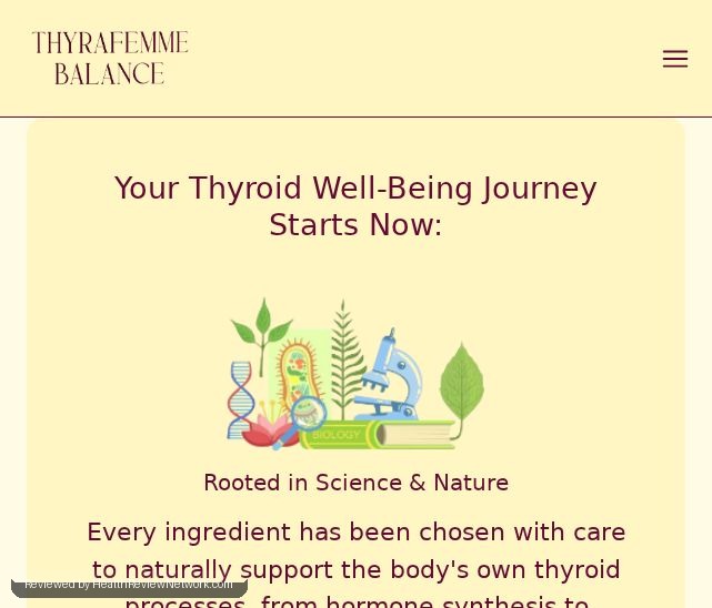 Thyrafemme Balance Female Review - Screenshot of website