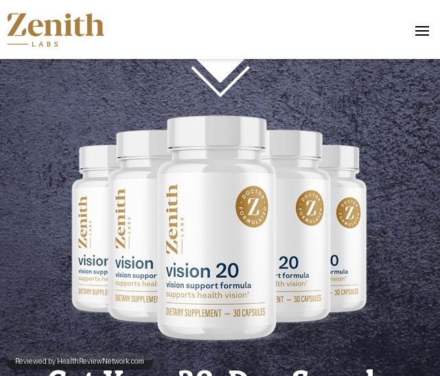 Vision20 Zenith Labs Vision Review - Screenshot of website
