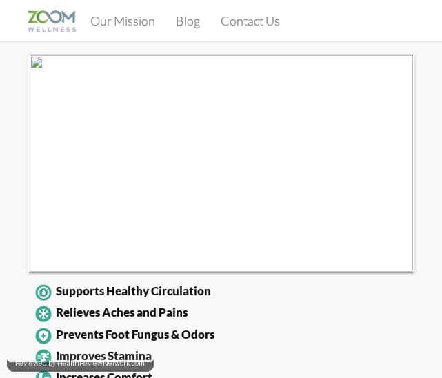 Copperzen Socks Wellbeing Review - Screenshot of website