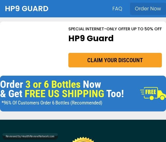 Hp9 Guard Wellbeing Review - Screenshot of website
