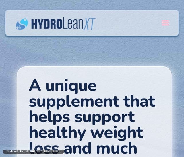 Hydrolean Xt Weight Loss Review - Screenshot of website