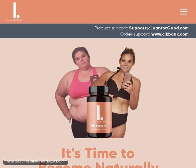 Leanbiome Weight Loss Review - Screenshot of website