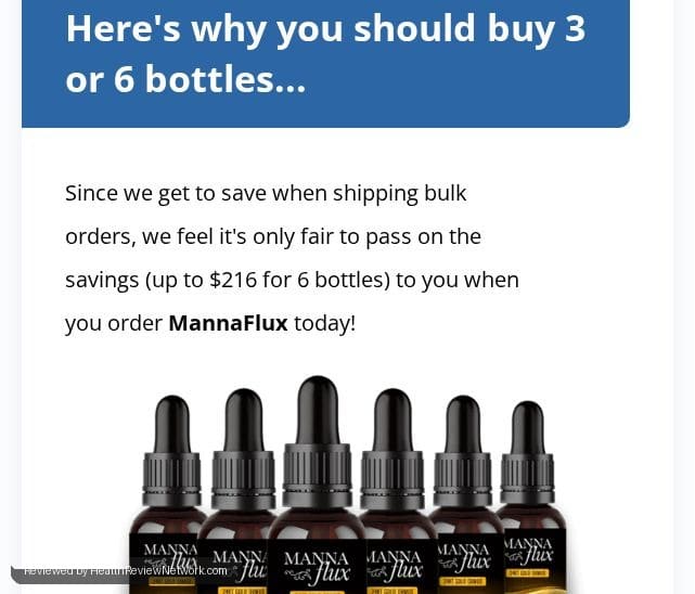 Mannaflux 24Kt Gold Ormus Weight Loss Review - Screenshot of website