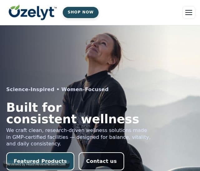 Ozelyt Nad Booster Complex Wellbeing Review - Screenshot of website
