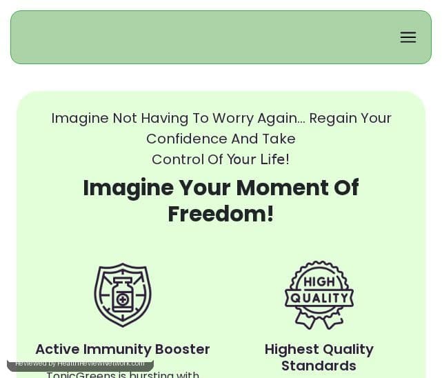 Tonicgreens Cold Sore Wellbeing Review - Screenshot of website