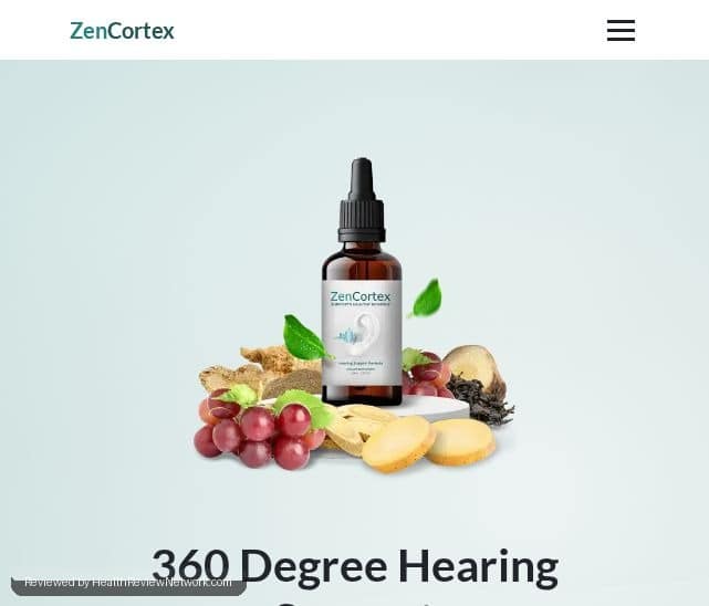 Zencortex Tinnitus Review - Screenshot of website